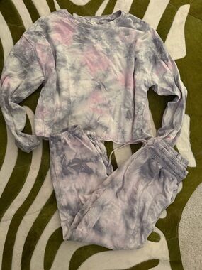 Target Tie-Dye Lounge Set in Lavender, Pink and Gray